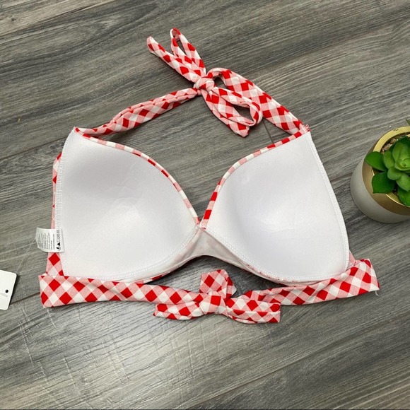 🌈 futurino NWT checkered padded bikini top - Picture 5 of 5